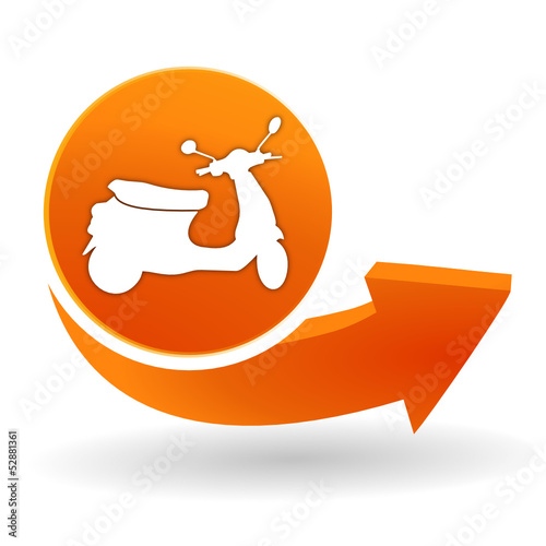 scooter sur bouton web orange