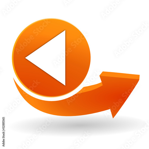 retour sur bouton web orange