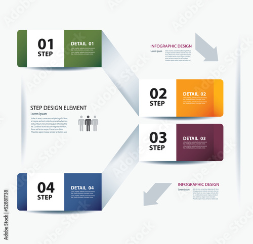 business step paper lines and numbers design template © kaisorn
