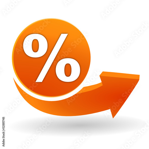 pourcentage sur bouton web orange