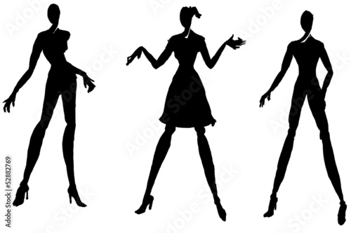 silhouettes of moving people