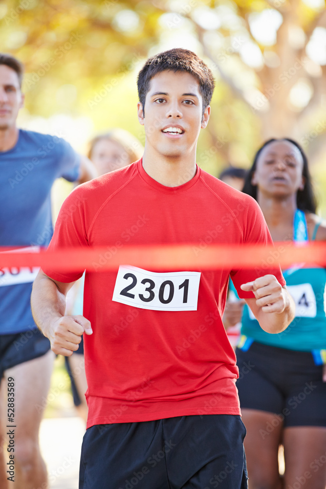 Male Runner Winning Marathon Male Runner Winning Marathon