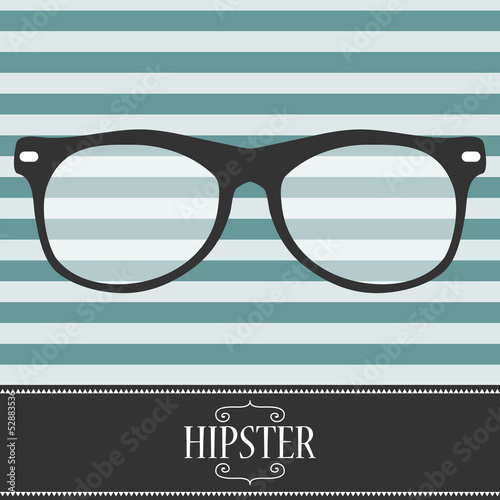 Hipster card design with glasses