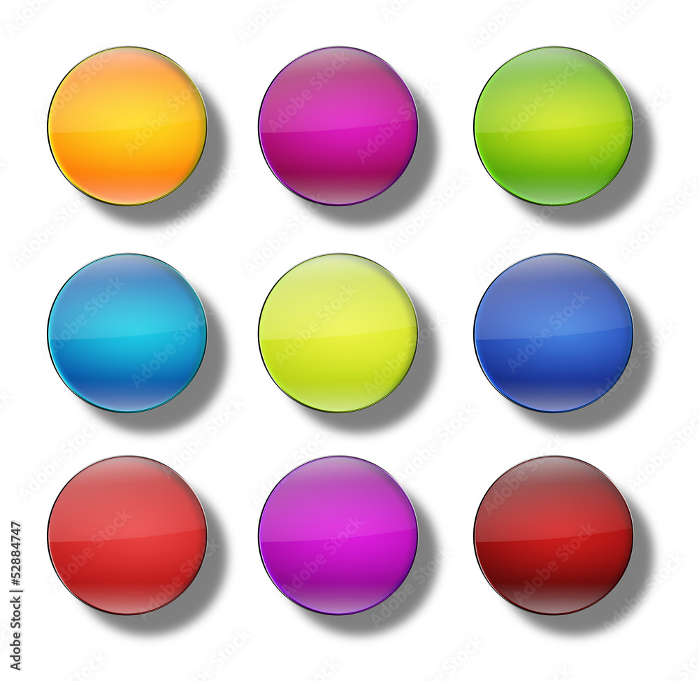 Web Buttons glossy- round #19