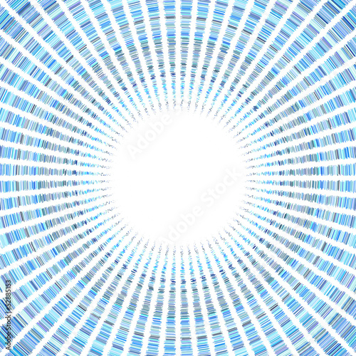radial blue sun pattern on white