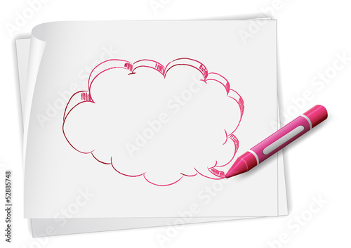 A paper with an image of an empty callout with a crayon