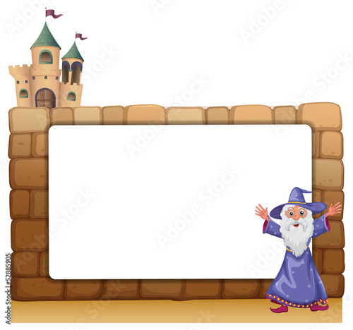 A wizard standing in front of an empty blank board