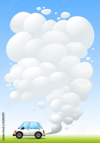 A car releasing smoke