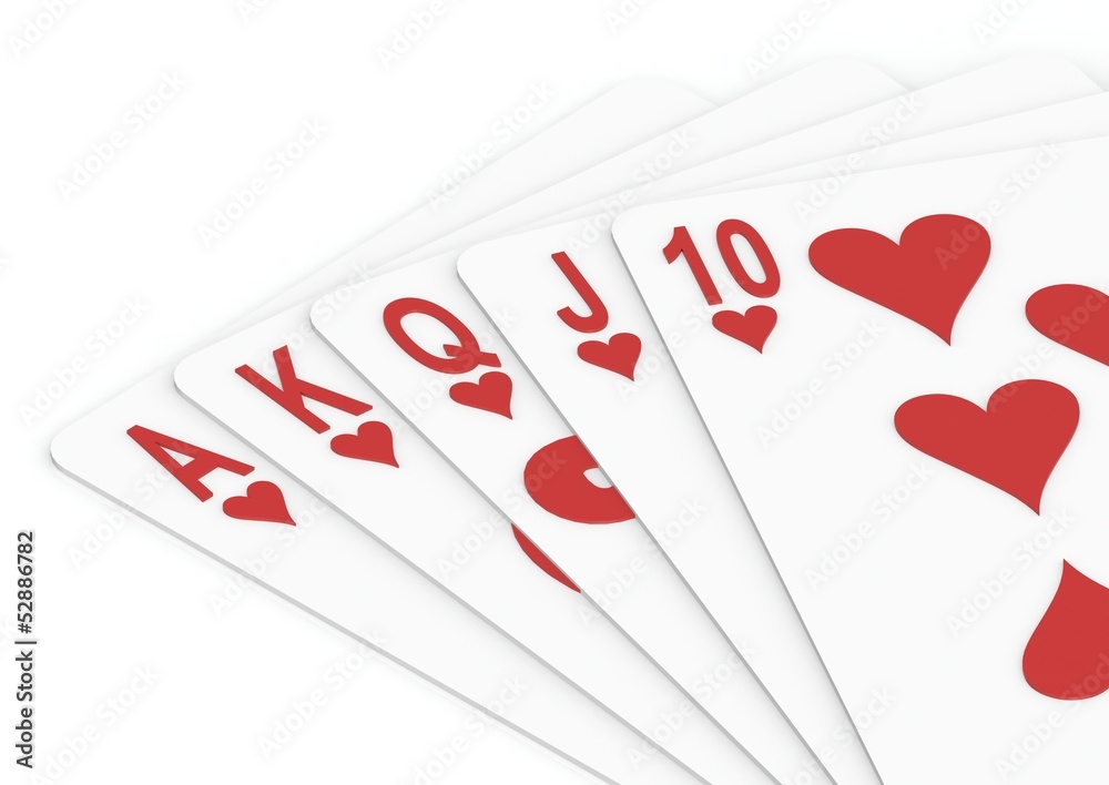 Royal flush heart