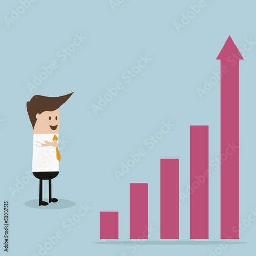 businessman look to chart