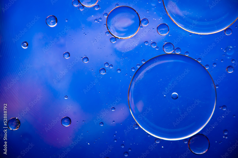 Blue drops of oil