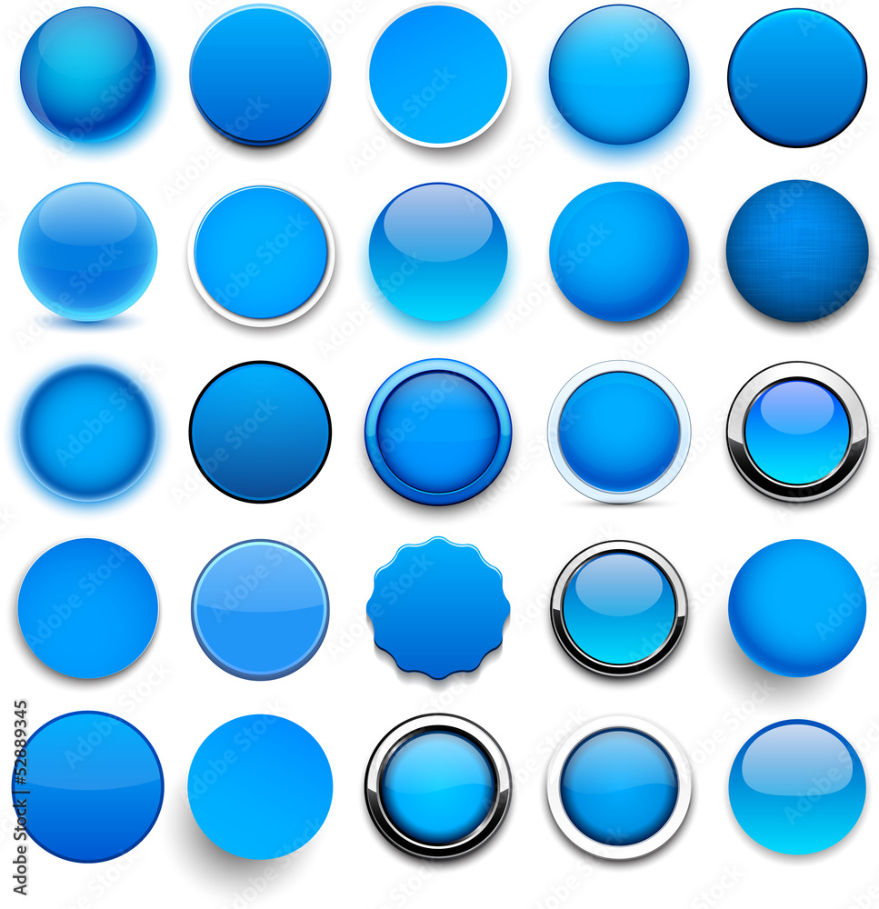 Round blue icons. Round blue icons.