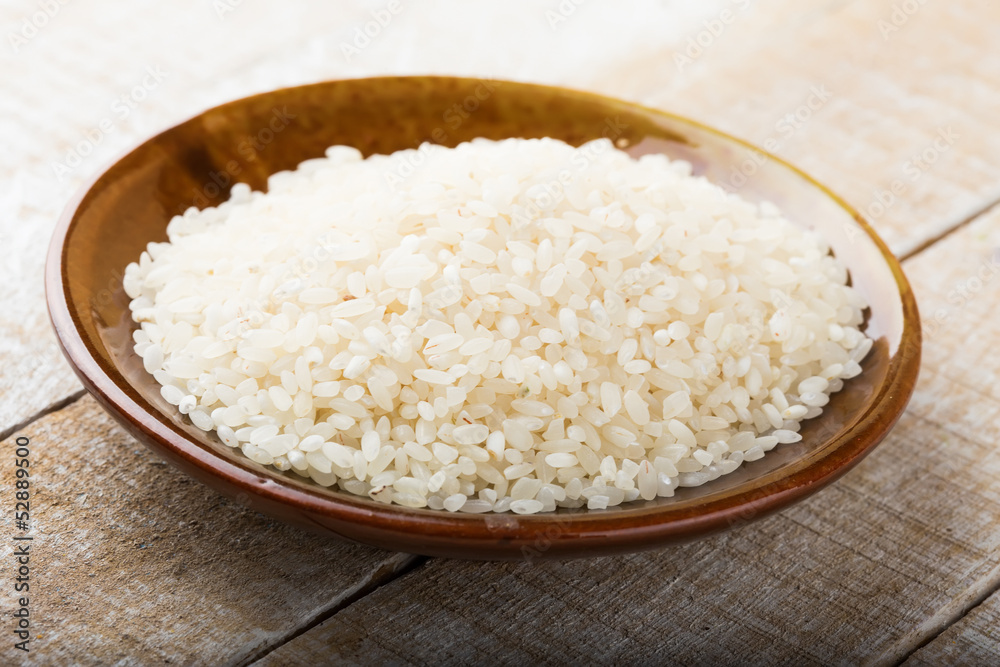 Rice in ceramic bowl