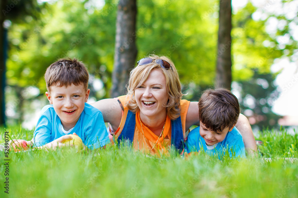 Happy mother with kids Happy mother with kids