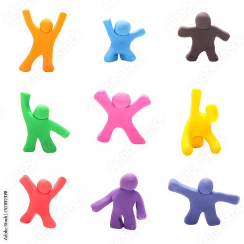 9 bunte Knetmännchen