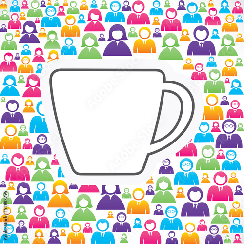 Mug icon with in group of people stock vector