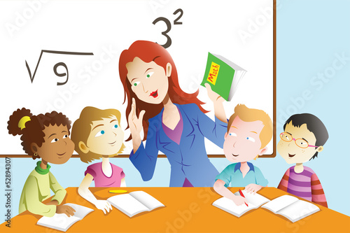 Teacher and student in the classroom