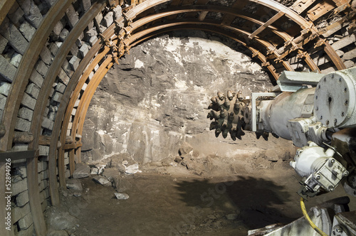 Coal extraction: Coal mine combine photo