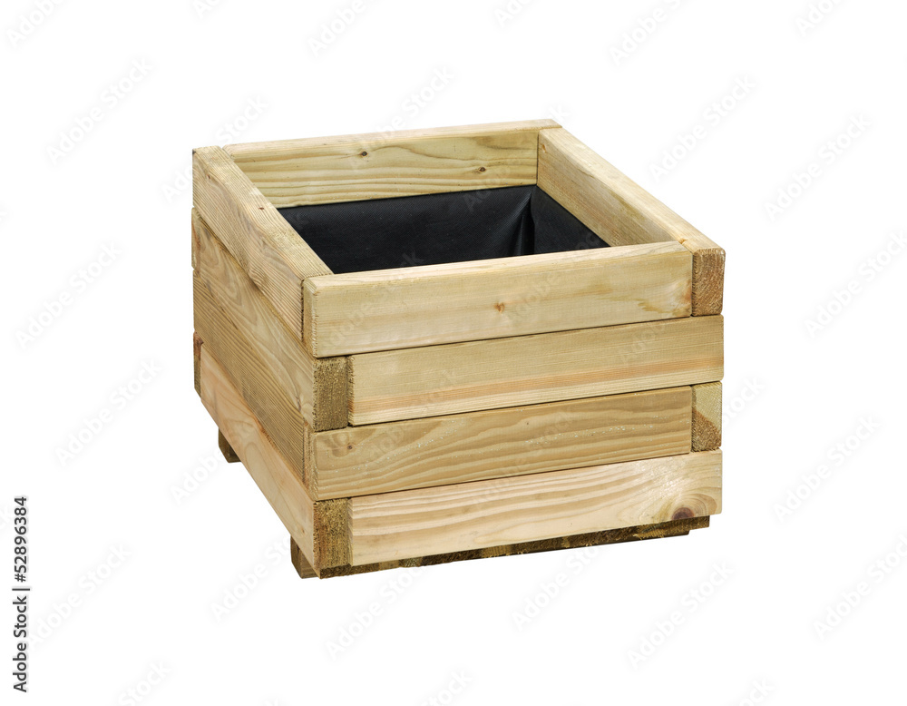 Wooden box for flowers isolated over white with clipping path. Wooden box for flowers isolated over white with clipping path.