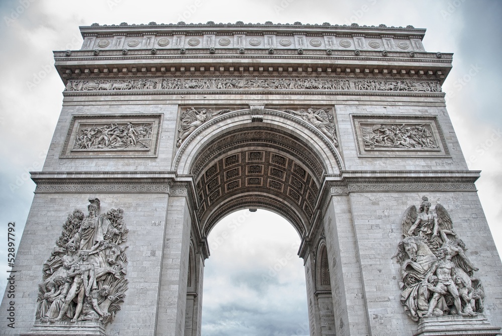 Paris. Beautiful view of Triumph Arc. Arc de Triomphe
