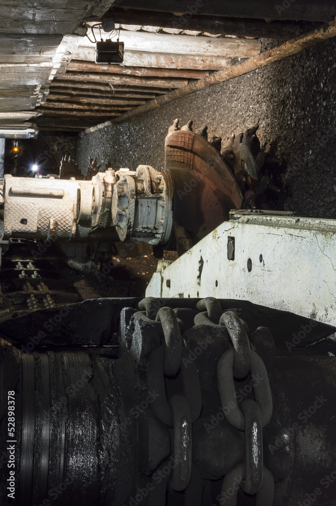 Fototapeta premium Coal extraction: Coal mine excavator