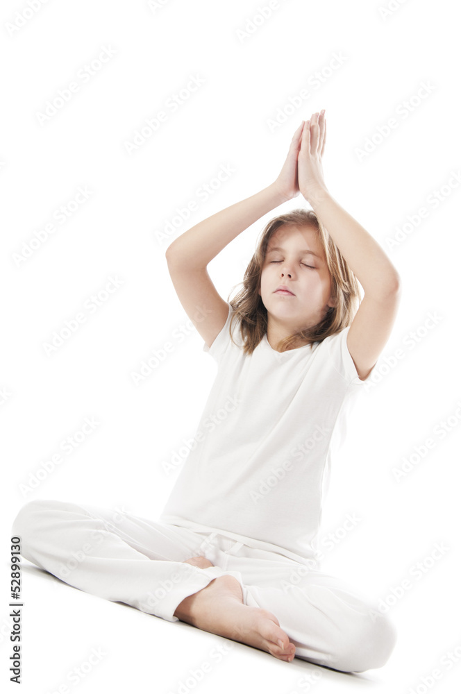 Young girl doing yoga