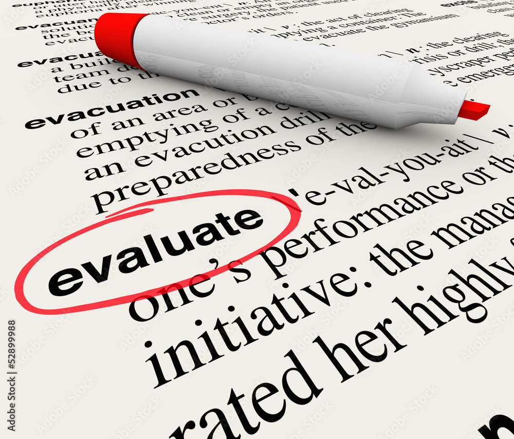 Obraz premium Evaluate Word Dictionary Definition Feedback Review