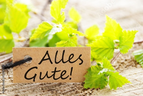 label with Alles Gute!