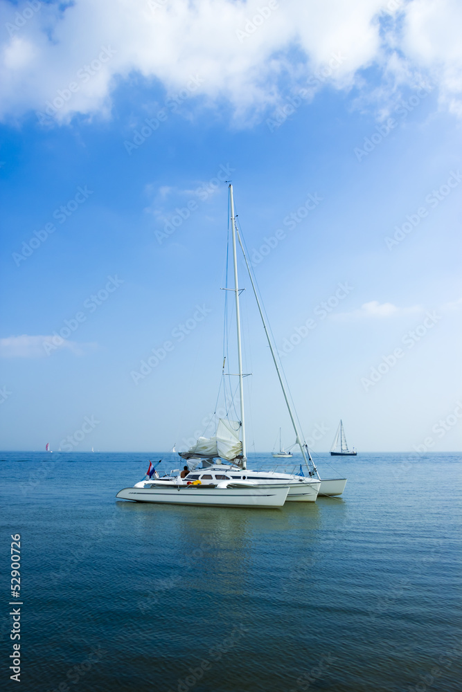 Catamaran on the water