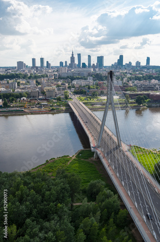 Warsaw panorama, Świętokrzyski bridge #52900973