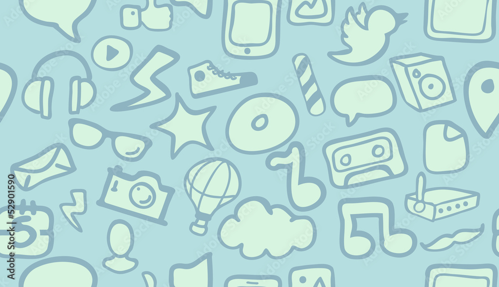 Fototapeta premium Seamless media pattern