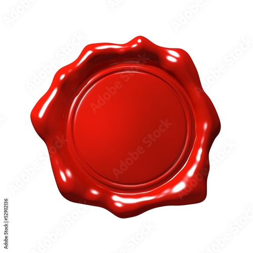 Red Wax Seal 4 - Isolated