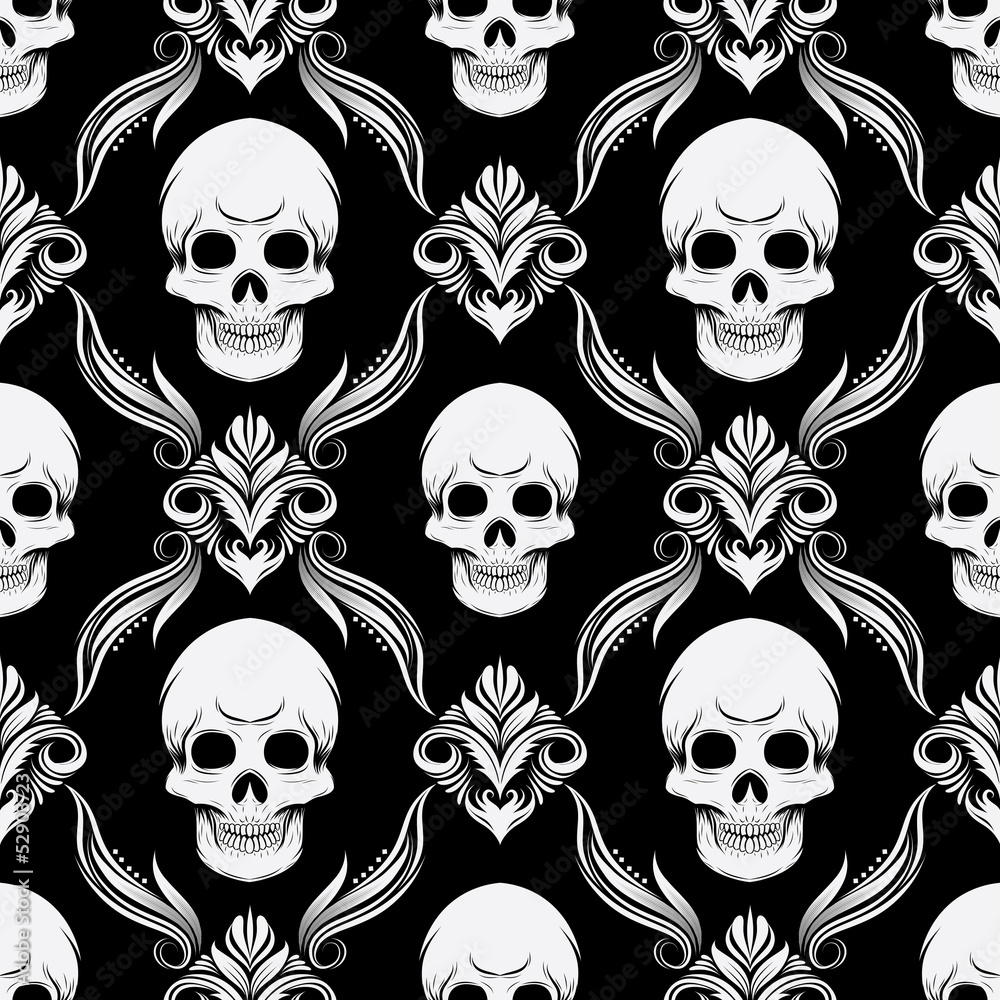 Black and White Skull Pattern Black and White Skull Pattern