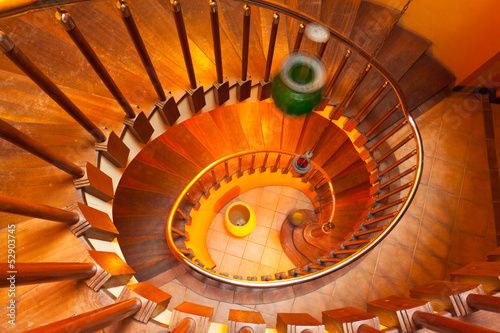escalier bois en spirale