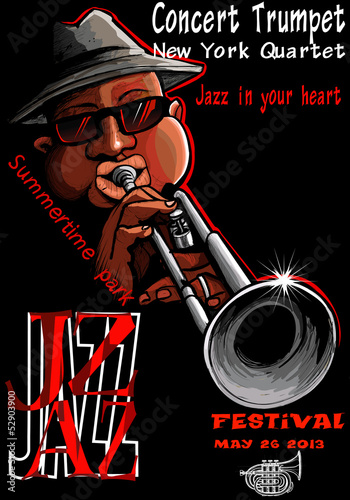 Jazz poster with trumpeter