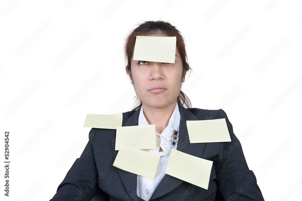 office worker in office with many folders office worker in office with many folders
