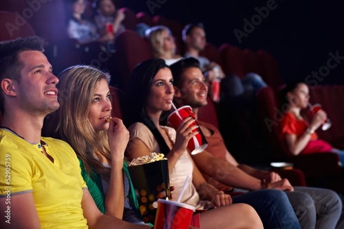 Spectators in multiplex movie theater