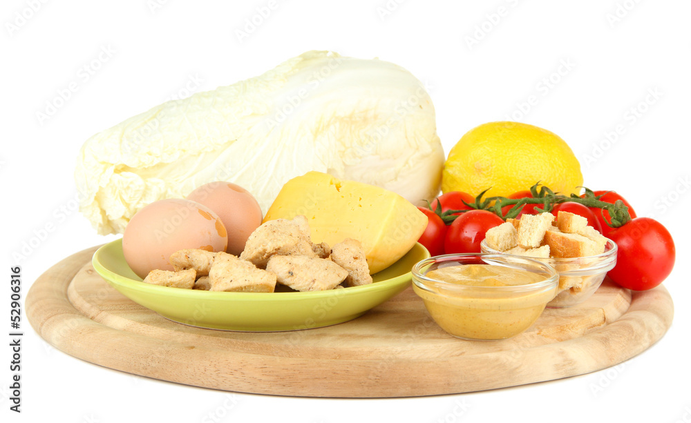 Ingredients for cooking kebab, isolated on white Ingredients for cooking kebab, isolated on white