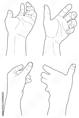 adult man hand to hold something, isolated on white