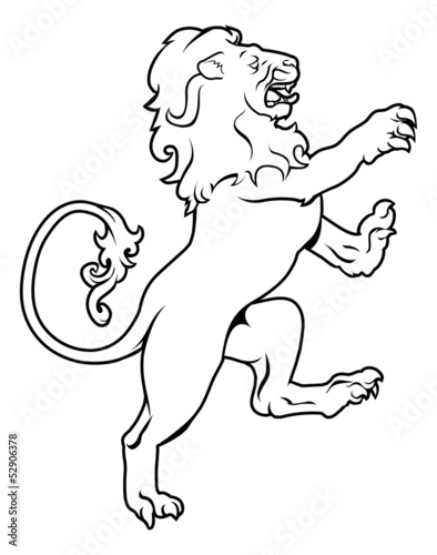 Heraldic coat of arms lion