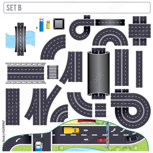 Modern Highway Map Toolkit. Set B