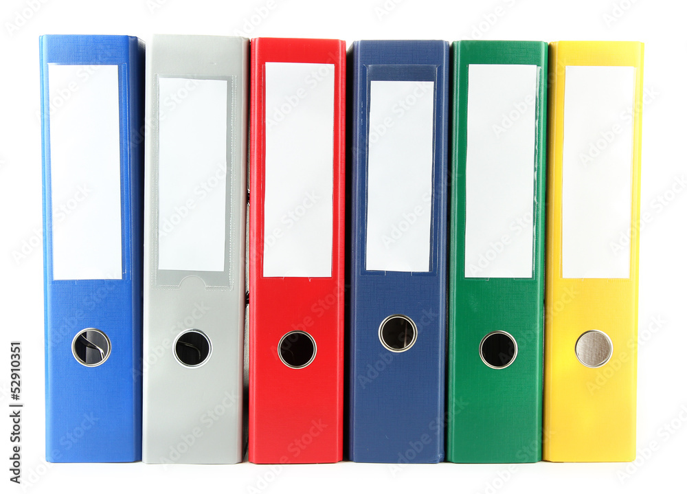 Bright office folders isolated on white Bright office folders isolated on white