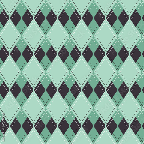 Seamless argyle pattern. Diamond shapes background.