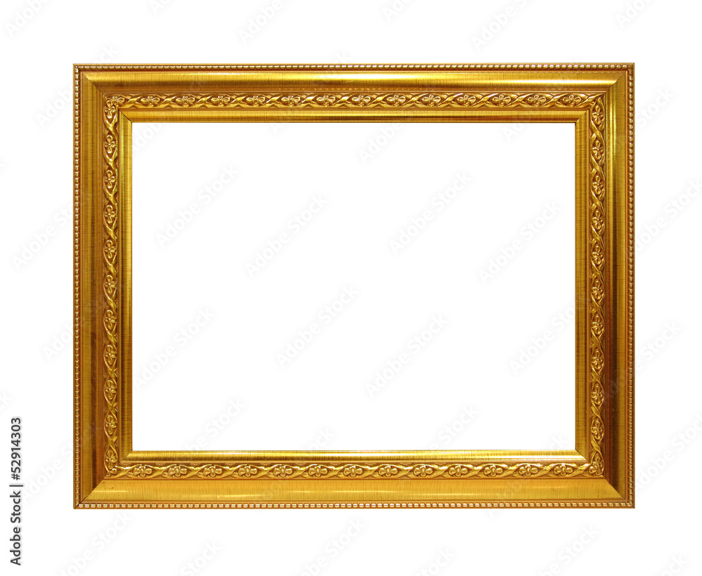 antique golden frame isolated on white background (Clipping Path antique golden frame isolated on white background (Clipping Path