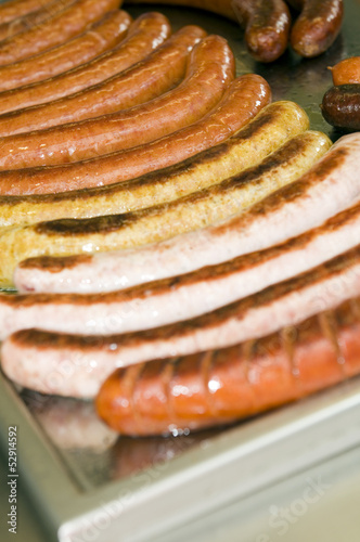 street stand food knockwurst bratwurst fried kasekrainer sausage photo