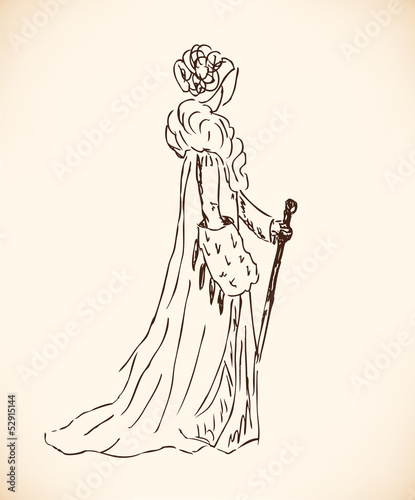 and drawn modern woman silhouette