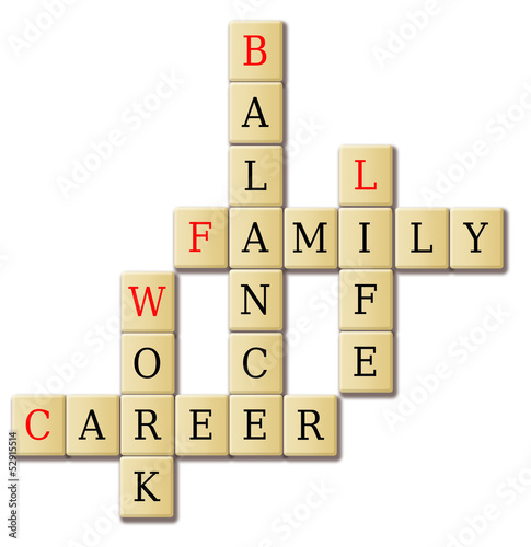 Crossword of balancing work and life concept