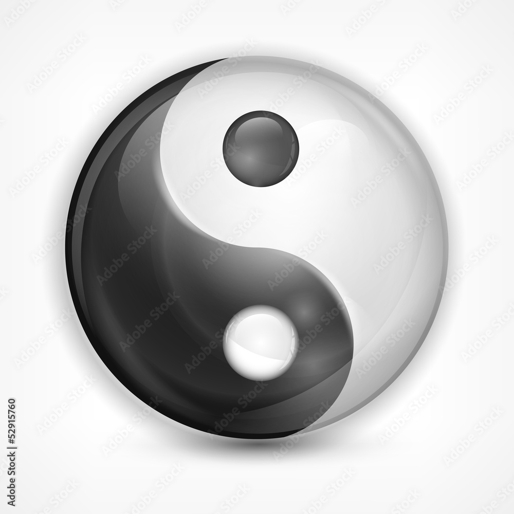 Yin yang symbol on white Yin yang symbol on white