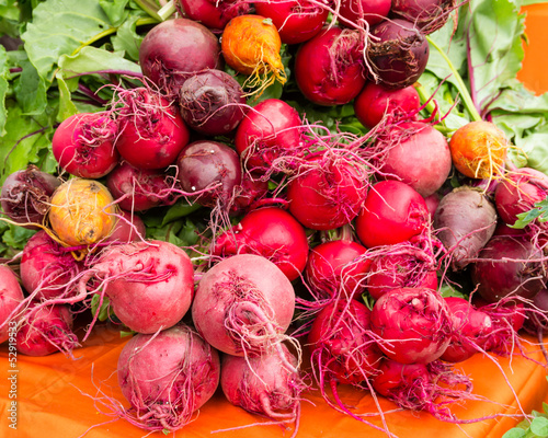 Fresh picked beets at the market