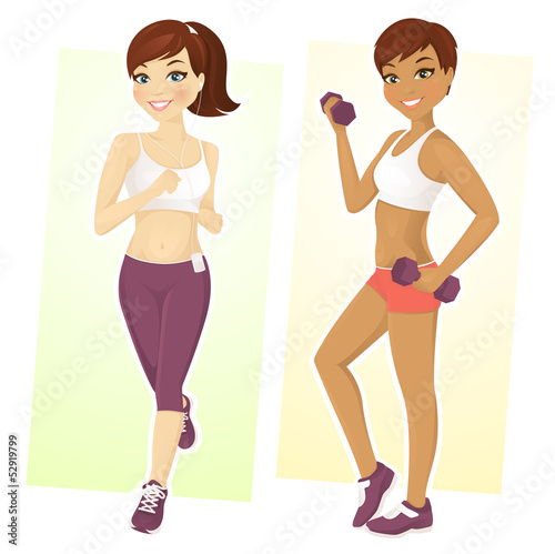 Set of sport girls